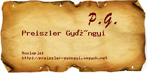 Preiszler Gyöngyi névjegykártya